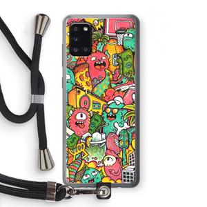 CaseCompany Vexx City: Samsung Galaxy A31 Transparant Hoesje met koord