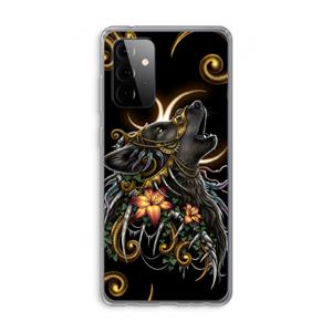 CaseCompany Huilende Wolf: Samsung Galaxy A72 Transparant Hoesje