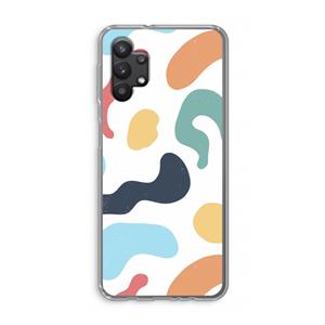 CaseCompany Memphis Shapes Blue: Samsung Galaxy A32 5G Transparant Hoesje