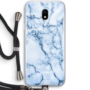 CaseCompany Blauw marmer: Samsung Galaxy J3 (2017) Transparant Hoesje met koord