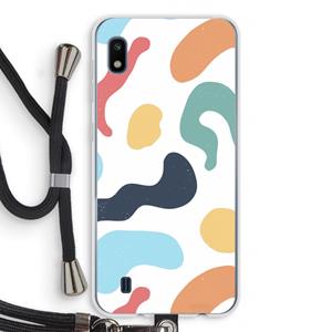 CaseCompany Memphis Shapes Blue: Samsung Galaxy A10 Transparant Hoesje met koord