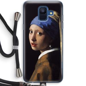 CaseCompany The Pearl Earring: Samsung Galaxy A6 (2018) Transparant Hoesje met koord