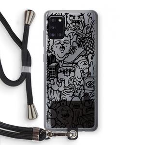 CaseCompany Vexx Black Mixtape: Samsung Galaxy A31 Transparant Hoesje met koord