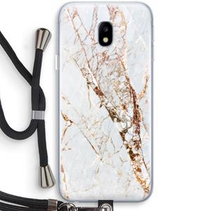 CaseCompany Goud marmer: Samsung Galaxy J3 (2017) Transparant Hoesje met koord