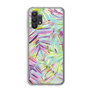 CaseCompany Tropical Palms Blue: Samsung Galaxy A32 5G Transparant Hoesje