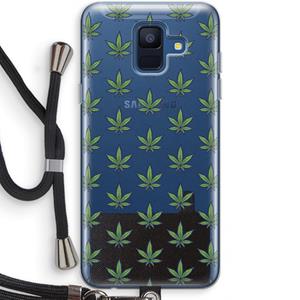 CaseCompany Weed: Samsung Galaxy A6 (2018) Transparant Hoesje met koord