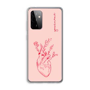 CaseCompany Blooming Heart: Samsung Galaxy A72 Transparant Hoesje