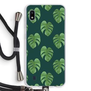CaseCompany Monstera leaves: Samsung Galaxy A10 Transparant Hoesje met koord