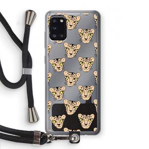 CaseCompany Tijger: Samsung Galaxy A31 Transparant Hoesje met koord