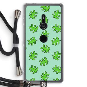CaseCompany Groene blaadjes: Sony Xperia XZ2 Transparant Hoesje met koord