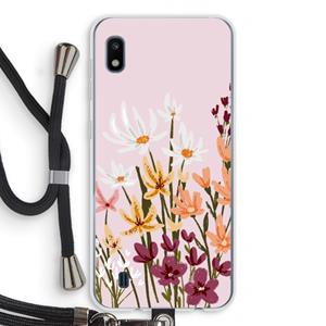 CaseCompany Painted wildflowers: Samsung Galaxy A10 Transparant Hoesje met koord