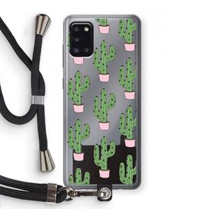 CaseCompany Cactus Lover: Samsung Galaxy A31 Transparant Hoesje met koord