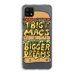 CaseCompany Big Macs Bigger Dreams: Samsung Galaxy A22 5G Transparant Hoesje