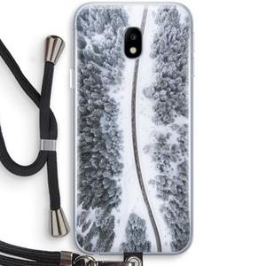 CaseCompany Snøfall: Samsung Galaxy J3 (2017) Transparant Hoesje met koord