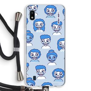 CaseCompany Gezichtjes: Samsung Galaxy A10 Transparant Hoesje met koord