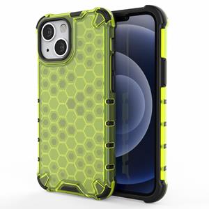 Lunso Honinggraat Armor Backcover hoes - iPhone 13 Mini - Fluor Geel