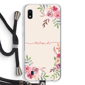 CaseCompany Rozen: Samsung Galaxy A10 Transparant Hoesje met koord