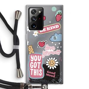 CaseCompany Positivity: Samsung Galaxy Note 20 Ultra / Note 20 Ultra 5G Transparant Hoesje met koord