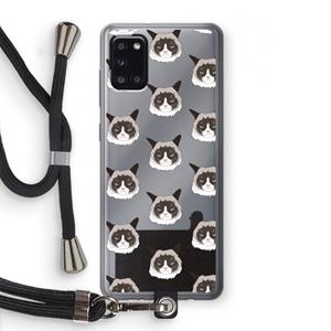 CaseCompany It's a Purrr Case: Samsung Galaxy A31 Transparant Hoesje met koord