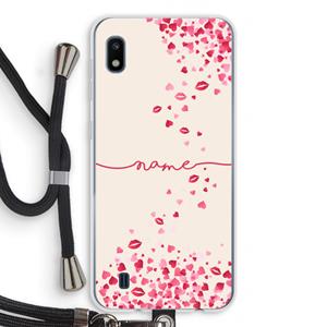 CaseCompany Hartjes en kusjes: Samsung Galaxy A10 Transparant Hoesje met koord