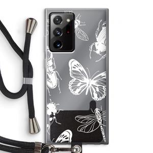 CaseCompany Tiny Bugs: Samsung Galaxy Note 20 Ultra / Note 20 Ultra 5G Transparant Hoesje met koord