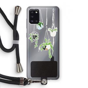 CaseCompany Hang In There: Samsung Galaxy A31 Transparant Hoesje met koord