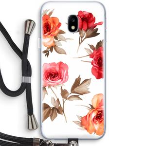 CaseCompany Roosjes: Samsung Galaxy J3 (2017) Transparant Hoesje met koord