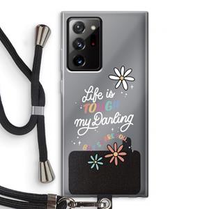 CaseCompany Tough Life: Samsung Galaxy Note 20 Ultra / Note 20 Ultra 5G Transparant Hoesje met koord