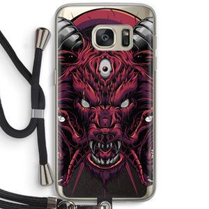 CaseCompany Hell Hound and Serpents: Samsung Galaxy S7 Transparant Hoesje met koord
