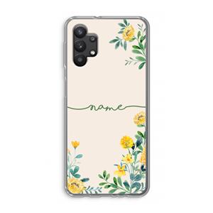 CaseCompany Gele bloemen: Samsung Galaxy A32 5G Transparant Hoesje