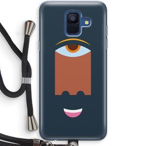 CaseCompany Mono M: Samsung Galaxy A6 (2018) Transparant Hoesje met koord