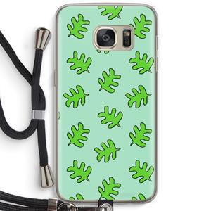 CaseCompany Groene blaadjes: Samsung Galaxy S7 Transparant Hoesje met koord