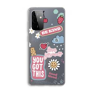 CaseCompany Positivity: Samsung Galaxy A72 Transparant Hoesje