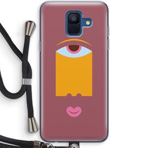 CaseCompany Mono V: Samsung Galaxy A6 (2018) Transparant Hoesje met koord