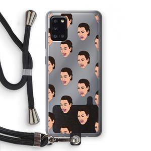 CaseCompany Ugly Cry Call: Samsung Galaxy A31 Transparant Hoesje met koord