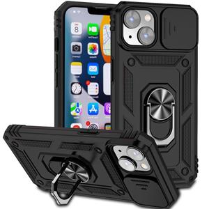 Armor backcover hoes met ringhouder - iPhone 14 Plus - Zwart