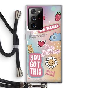 CaseCompany Positivity: Samsung Galaxy Note 20 Ultra / Note 20 Ultra 5G Transparant Hoesje met koord