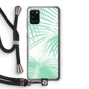 CaseCompany Palmbladeren: Samsung Galaxy A31 Transparant Hoesje met koord