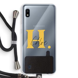 CaseCompany Amber Script: Samsung Galaxy A10 Transparant Hoesje met koord