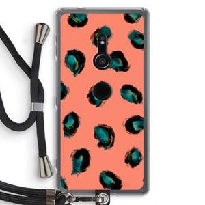 CaseCompany Pink Cheetah: Sony Xperia XZ2 Transparant Hoesje met koord