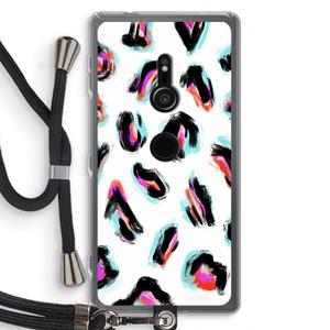 CaseCompany Cheetah color: Sony Xperia XZ2 Transparant Hoesje met koord