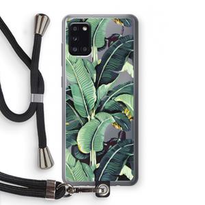CaseCompany Bananenbladeren: Samsung Galaxy A31 Transparant Hoesje met koord