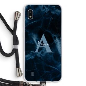 CaseCompany Midnight Marble: Samsung Galaxy A10 Transparant Hoesje met koord