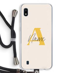 CaseCompany Amber Script: Samsung Galaxy A10 Transparant Hoesje met koord