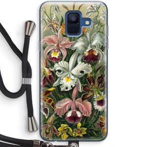 CaseCompany Haeckel Orchidae: Samsung Galaxy A6 (2018) Transparant Hoesje met koord