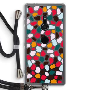 CaseCompany Colored Giraffe: Sony Xperia XZ2 Transparant Hoesje met koord