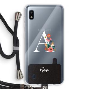 CaseCompany Pink Bouquet: Samsung Galaxy A10 Transparant Hoesje met koord