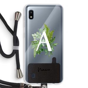 CaseCompany Green Brush: Samsung Galaxy A10 Transparant Hoesje met koord