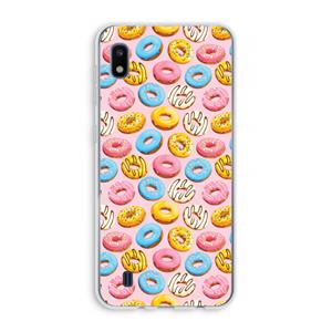 CaseCompany Pink donuts: Samsung Galaxy A10 Transparant Hoesje