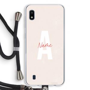 CaseCompany Strawberry Milkshake: Samsung Galaxy A10 Transparant Hoesje met koord